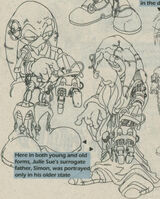 Concept artwork of Simon, both young and old