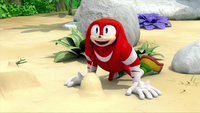 SB S1E50 Knuckles sandcastle