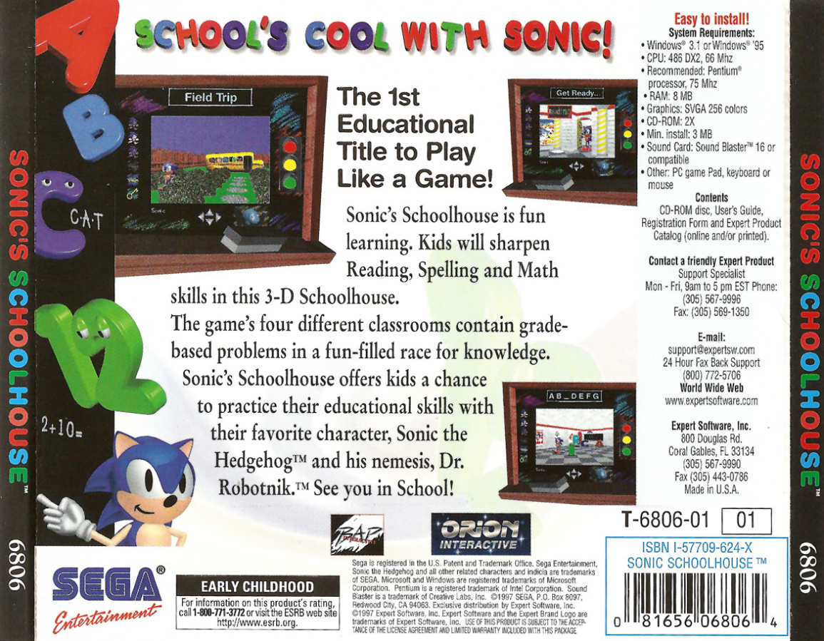 Sonic's Schoolhouse : BAP Interactive : Free Download, Borrow, and