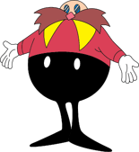 Stock artwork of Eggman's first design, with his rotund body.