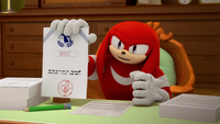 S1E32 Knuckles self approved