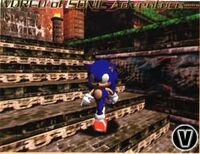 Sonic in a prototype level