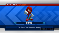 Knuckles' unused character selection animation