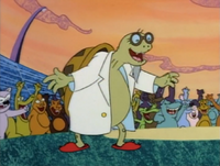 Professor Turtle celebrating Sonic saving Turtle Town