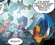 Sonic and Tails doing to Rolling Combo in the Sonic the Hedgehog comics.