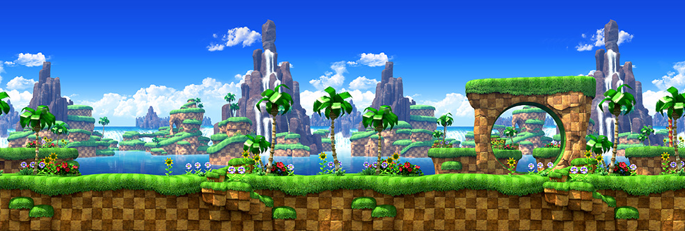 Tổng hợp nhiều Green hill zone background 3d Đẹp và sống động