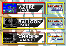 The Time Attack menu, from Sonic the Hedgehog 3.