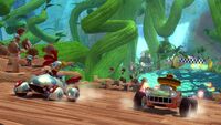 Billy Hatcher and the Racing Rooster along with Amigo and the Sun Buggy in Treetops.