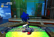 Sonic obtaining the Light Speed Shoes in Sonic Adventure 2.