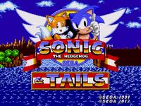 The title screen, with the added addition of Tails.