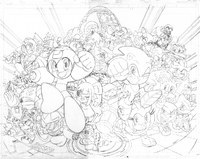 The entire variant cover, uncolored and raw.