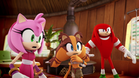 SB S1E02 Amy Sticks Knuckles hears Eggman laugh