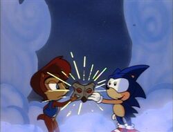 Sonic and Sally use the Time Stones