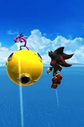 Zazz montado en el Moon Mech en Sonic Dash.