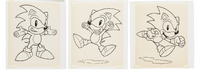 Sonic the Hedgehog - Set of 3 Original Character Art Illustrations (c.1995)