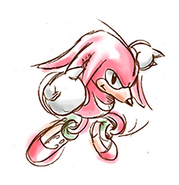 Artwork of Knuckles, from the Japanese manual of Knuckles' Chaotix.