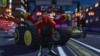 Dr. Eggman and the Egg Monster after winning a race in Highway Zero.