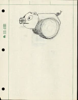 Another sketch of an unused hog badnik by Tom Payne.