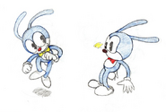 Temprano boceto de Sonic basado en un conejo.