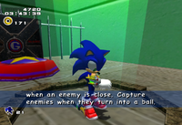 Sonic obtaining the Magic Gloves, from Sonic Adventure 2: Battle