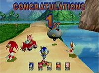 Sonic upon winning