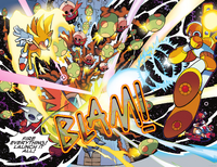 Super Sonic and Super Armor Mega Man vs Egg Wily Machine X