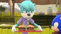 Dave serving Sonic