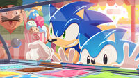 Sonic's birthday 2024 - Sonic the Hedgehog & Ice Cream Vendor in Spagonia "Put this one and that one on top of it!"