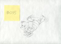 Concept artwork for how Tails' twin-tails would wrap up before taking flight.