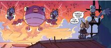 Tangle and Whisper facing an army of Badniks