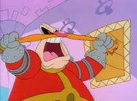 Robotnik's reaction when he sees Sonic got to be on the show.