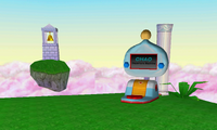 Bell floating island, along with the Chao Machine and some pink clouds
