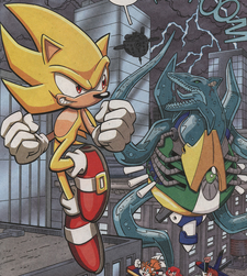 Sonic X  A Supercharged Super Sonic Tells Chaos to Bring It On! 