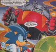 Robotnik piloting the Doomsday Zone mech in Sonic the Comic.