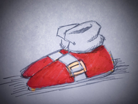 A simple sketch of Sonic's shoes, illustrated by Naoto Ōhshima.