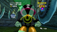 With odd graphical problems on the PlayStation 2 version, the blend mode for Charmy's wings have suddenly changed to additive.