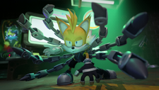 Nine with his signature robotic tails, from "".