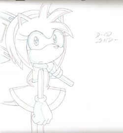 Amy Rose with a Piko Piko Hammer coloring pages, Sonic the Hedgehog  coloring pages 