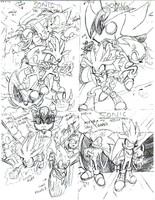 Various alternate cover sketches by Lamar Wells