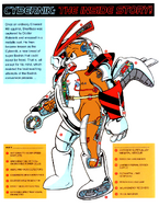 A schematic of Shortfuse's armour, from Sonic Holiday Special (1996). Art by William Potter.