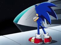 Sonic standing in space