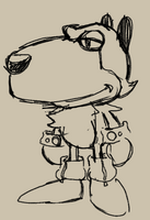 Kip with a black button nose.