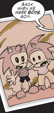 A photo of  (left) and Charles (right) around ten years of age, from .