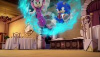 SB S1E05 Amy and Sonic in force-field