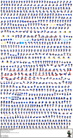 Sonic 1 Sprite Png - Sonic 2 Super Sonic Sprites, Transparent Png