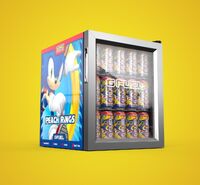 Promotional graphic for the Sonic Gfuel mini fridge