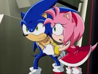 Amy holding injured Sonic