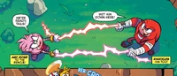 Knuckles and Amy using their Communicators for Enerbeams, from .
