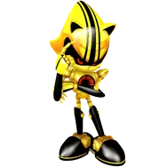 Metal Sonic 3.0 in his "Golden" outfit, from Sonic Speed Simulator.