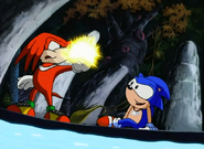 Knuckles activating his reflecting pool